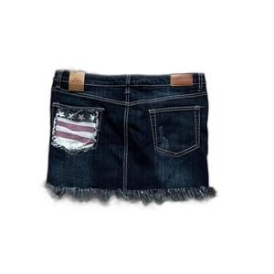 Juniors Jean skirt mini American flag Fourth of July women 11/12